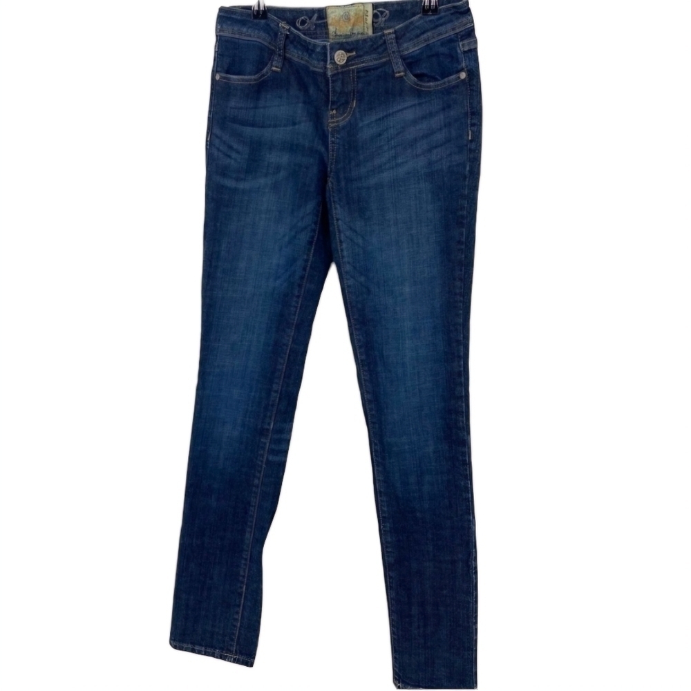 American Rag Dark Wash Button Flap Skinny Jeans Size 3‎